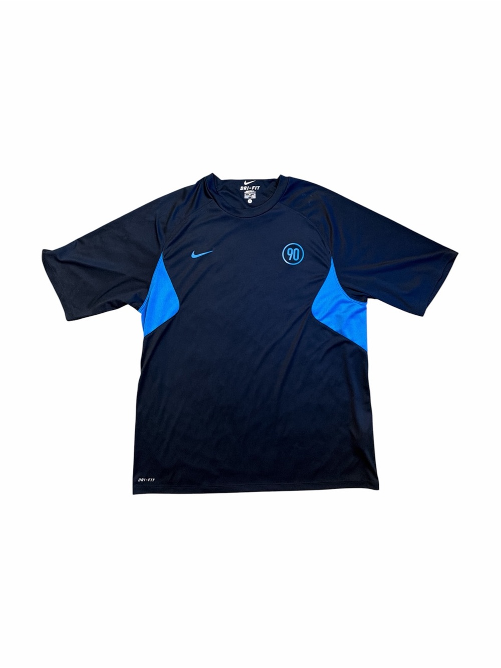Vintage Nike Total 90 Dri-FIT Soccer Jersey Shirt XL Black Blue Y2K T90